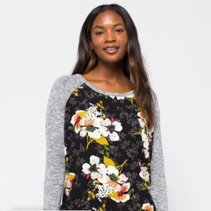 Kut from the Kloth Mixed Media Floral Print Long Sleeve